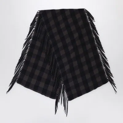 Destin Brown Check And Shawl