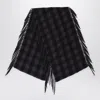 Destin British Green Check Wool And Cashmere Shawl In Grey