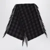 Destin British Green Check Wool And Cashmere Shawl