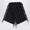 Destin British Green Check Wool And Cashmere Shawl In Grey