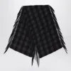 Destin British Green Check Wool And Cashmere Shawl In Grey