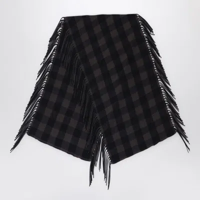DESTIN DESTIN BROWN CHECK WOOL AND CASHMERE SHAWL