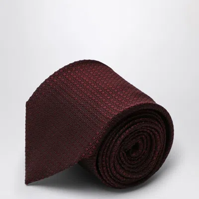 DESTIN BURGUNDY SILK POLKA DOT TIE