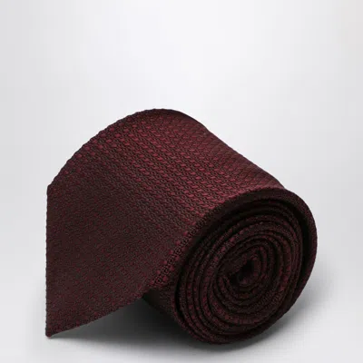 DESTIN DESTIN BURGUNDY SILK POLKA DOT TIE