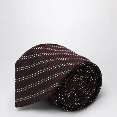 Destin Striped-pattern Silk Tie In Blue
