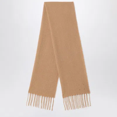 Destin Camel Wool And Cahsmere Scarf In Beige