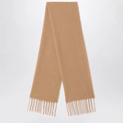 Destin Camel Wool And Cahsmere Scarf In White
