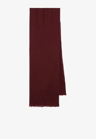 Destin Cashmere-blend Fringed Scarf In Burgundy