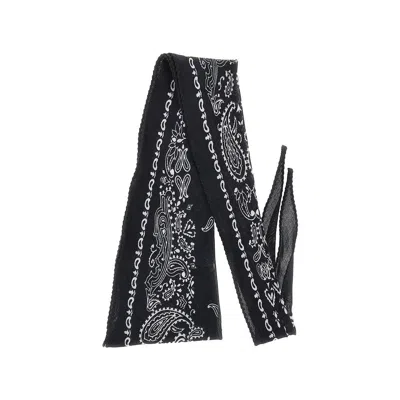 Destin Cashmere-blend Scarf With Bandana Motif In Black