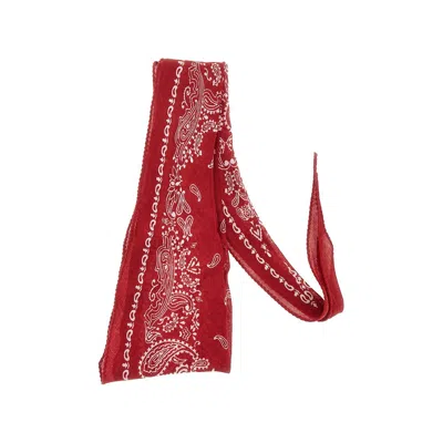 Destin Cashmere-blend Scarf With Bandana Motif In Red
