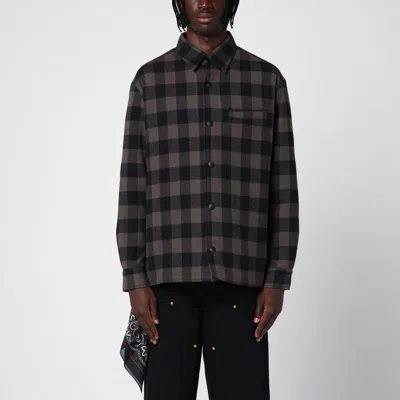DESTIN DESTIN  CHECK PATTERN WOOL AND CASHMERE OVERSHIRT