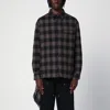 Destin Plaid Check Wool Cashmere Overshirt In Grey