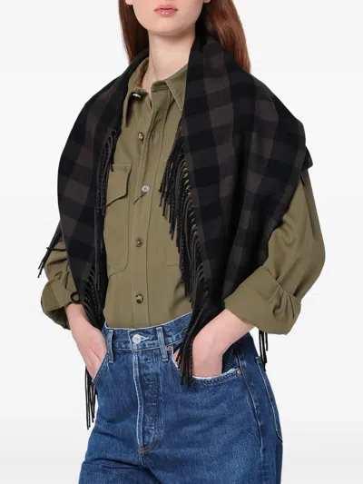 Destin Checked Scarf In Black