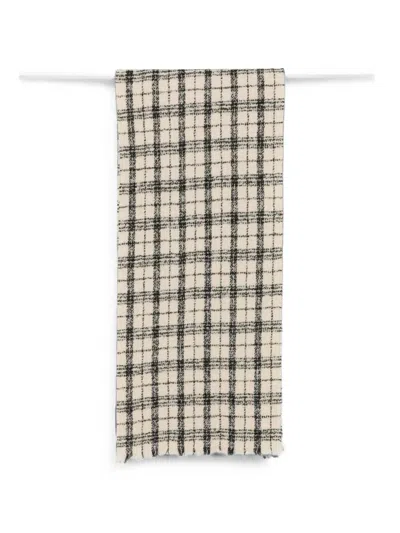 Destin Check-pattern Frayed Scarf In Multi