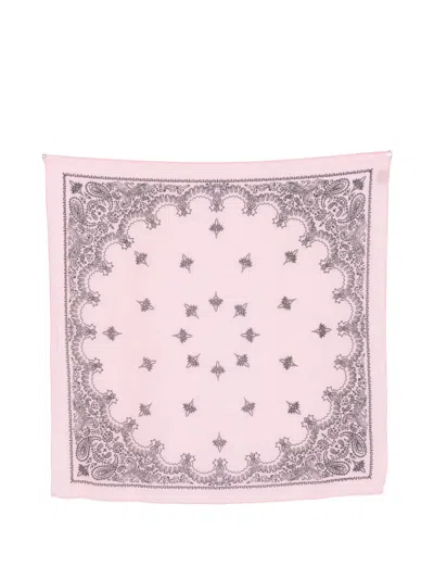 Destin Cor Carre Paisley Floral Scarf In Pink