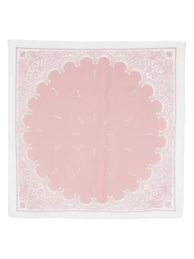 Destin Paisley-print Cotton Scarf In Pink & Purple