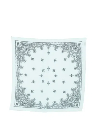 Destin Cot Carre Paisley Scarf In Blue