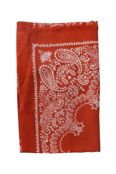 Destin Cotton Paisley Stole In Red