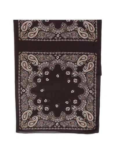 Destin Cotton "quadra" 120x120 Cm Bandana Print In Neutral