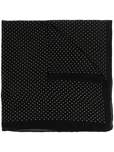 Destin Cotton "quadra" 125x125 Cm Animalier Print In Black