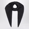 Destin Dark Burgundy Wool Polka-dot Bandana In Black