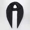 Destin Dark Burgundy Wool Polka-dot Bandana In Black