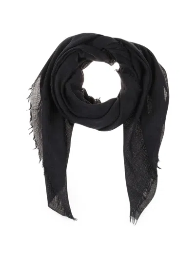 Destin Emily Frayed-edge Scarf In Black