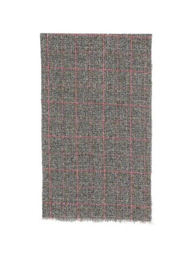 Destin Fancy Grande Checked Scarf In Gray