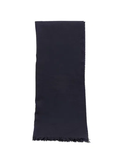 Destin Frayed Cashmere Scarf In Blue