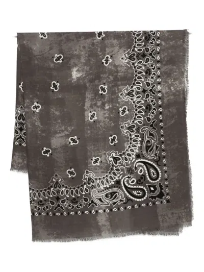 Destin Frayed-detailing Scarf In Brown