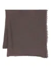 Destin Frayed-edge Wool Scarf In Brown