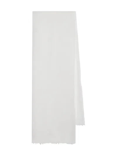 Destin White Silk And Cashmere-blend Scarf In Purple