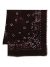 Destin Frayed-trim Scarf In Brown