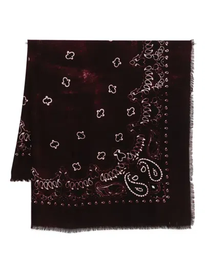Destin Frayed-trim Scarf In Brown