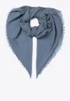 Destin Frayed Wool-blend Scarf In Blue