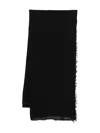 Destin Frayed Wool Scarf In Black