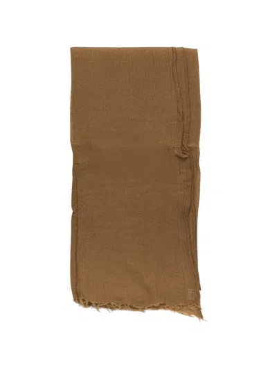 Destin Frayed-edge Scarf In Brown