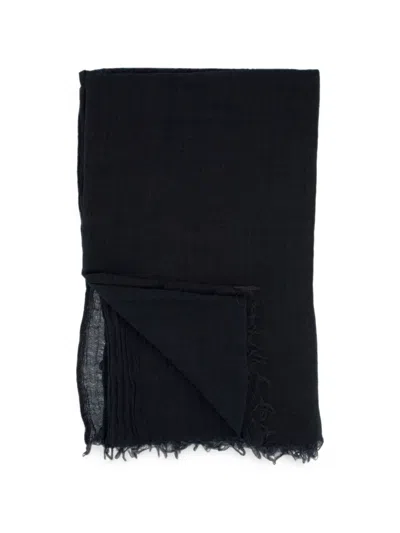 Destin Frayed-edge Scarf In Blue