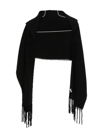 Destin Fringe-detail Scarf In Black