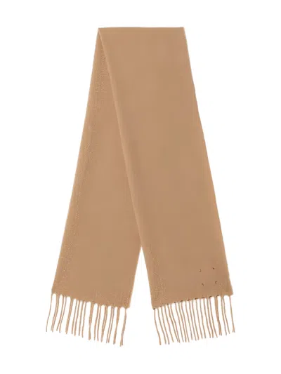 Destin Camel Wool And Cahsmere Scarf In Beige
