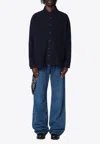 Shop Destin Graphic Print Wool Blend Overshirt In Blue