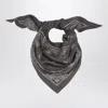 Destin Grey Paisley Wool Scarf In Gray