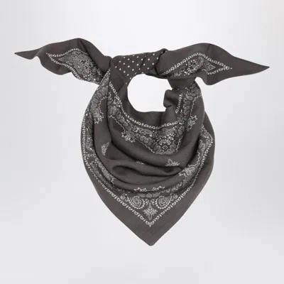 Destin Grey Paisley Wool Scarf