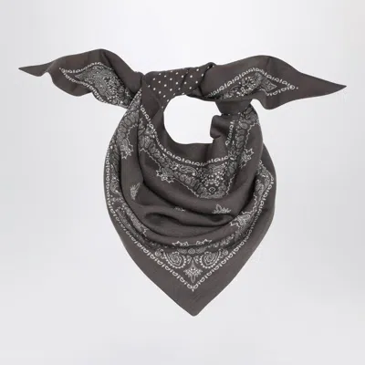 DESTIN GREY PAISLEY WOOL SCARF