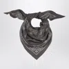 Destin Grey Paisley Wool Scarf In Gray