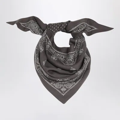 DESTIN GREY PAISLEY WOOL SCARF