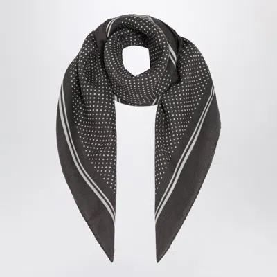 Destin Grey Wool Polka-dot Bandana In Black