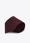 Destin Jacquard-pattern Silk Tie In Burgundy