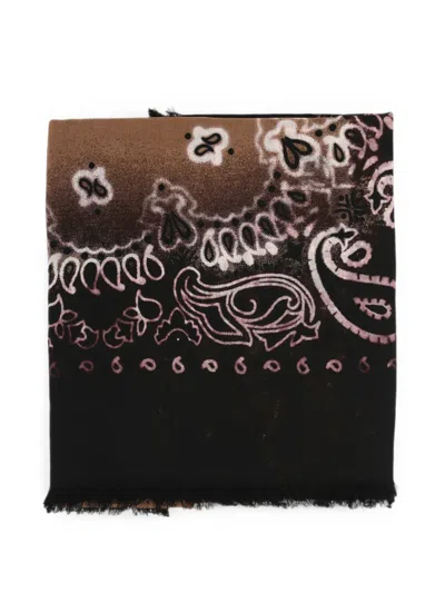 Destin Jil Paisley-print Fringed Scarf In Brown