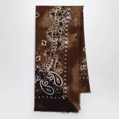 Destin Jil Wool Scarf In Burgundy/beige Gradient In Brown